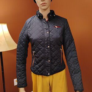 Zara Woman Quilted Jacket | Gold Hardware | Zip & Snap Front | Size XS